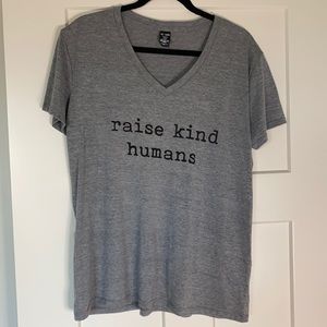 “Raise kind humans” women’s v-neck